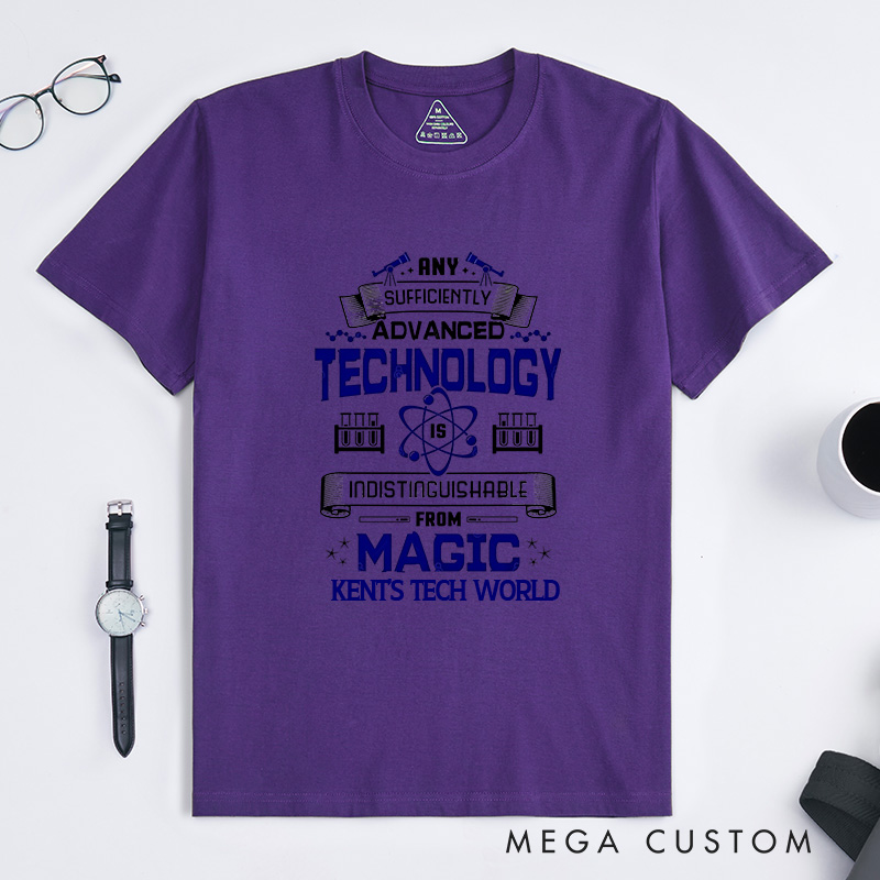 Personalized Advanced Technology T-Shirt The Magic of Innovation Programmer Computer Lover Shirt Gift for Nerd Geek 