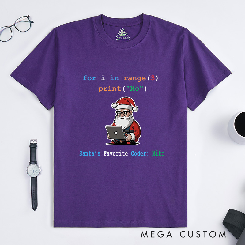 Personalized Code like Santa Christmas T-Shirt Programmer Computer Technology Lover Shirt Christmas Gift for Geek Nerd