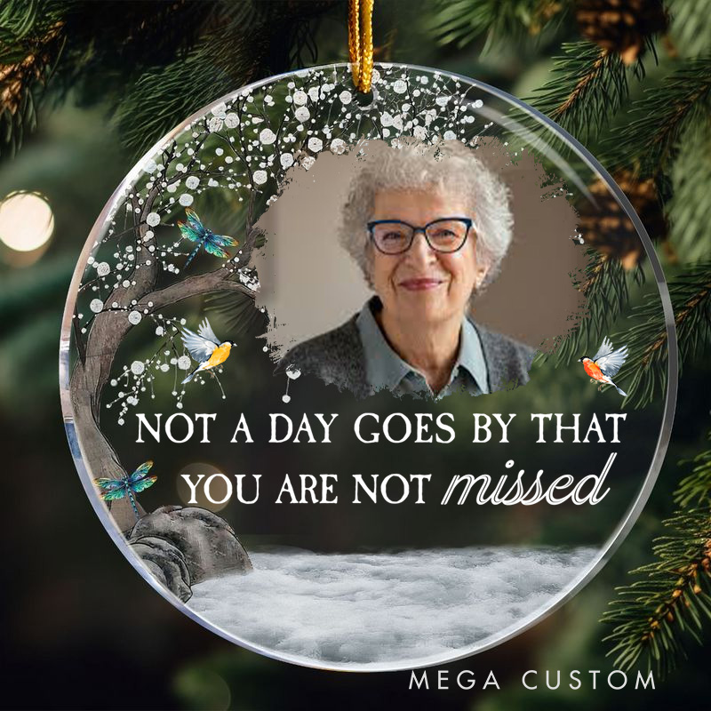 Personalized Memorial Ornament Customizable Photo Not A Day Goes By Sympathy Gift