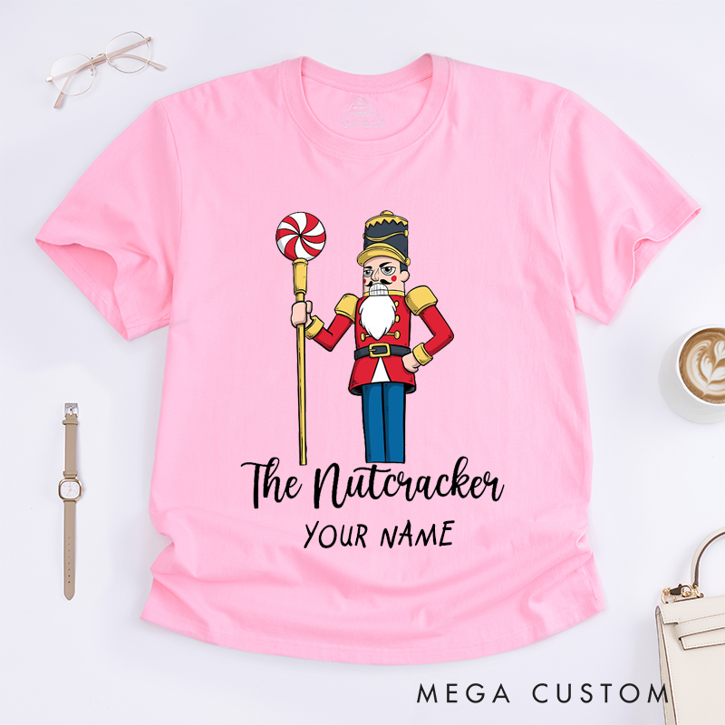 Personalized Dance Soldier Gift Custom Name Classic T-Shirts Red Uniform Candy Cane Print Unique Present for Him Dad Husband