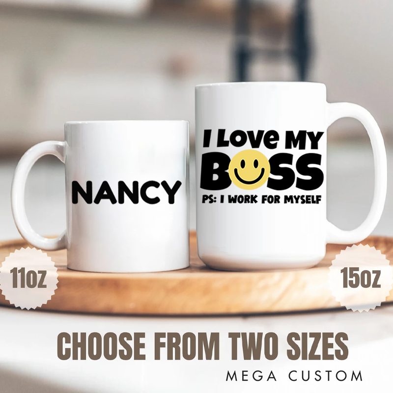 Personalized Office Worker Mug Gift I Love My Boss Mug Appreciation Gift for Coworkers