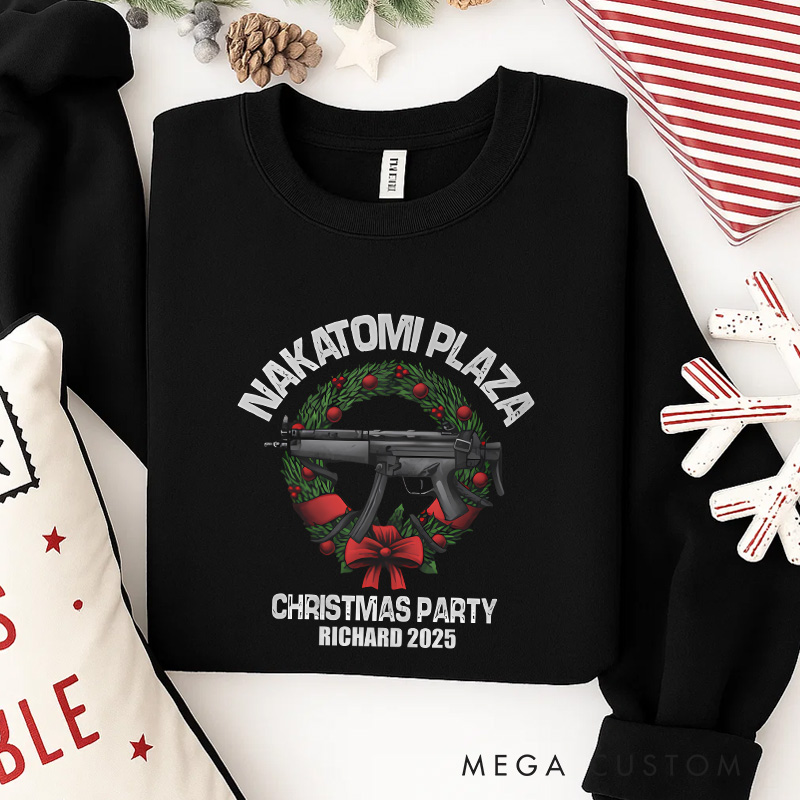 Personalized Gun Christmas Party Funny Movie Sweatshirt Holiday Crewneck Christmas Gift