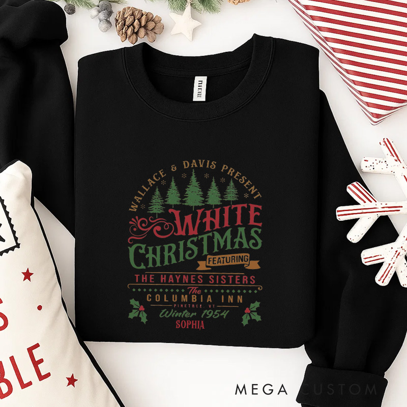 Personalized Snowy Christmas Movie Classic Sweatshirt Vintage Holiday Movies Crewneck Family Movie Shirt