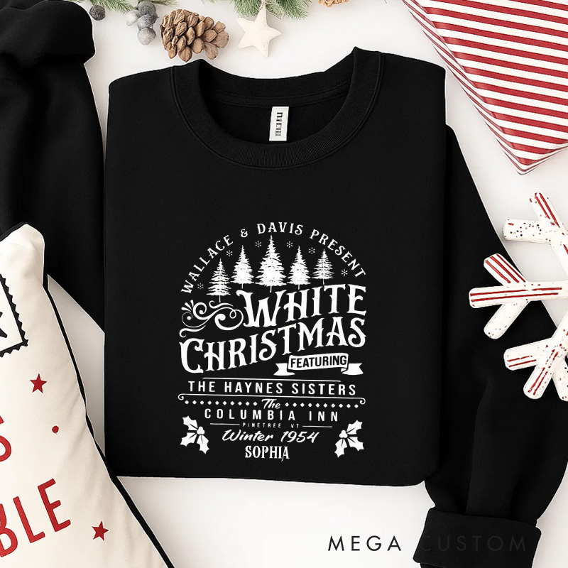 Personalized Snowy Christmas Inn Movie Classic Sweatshirt Vintage Holiday Movies Crewneck Family Movie Shirt