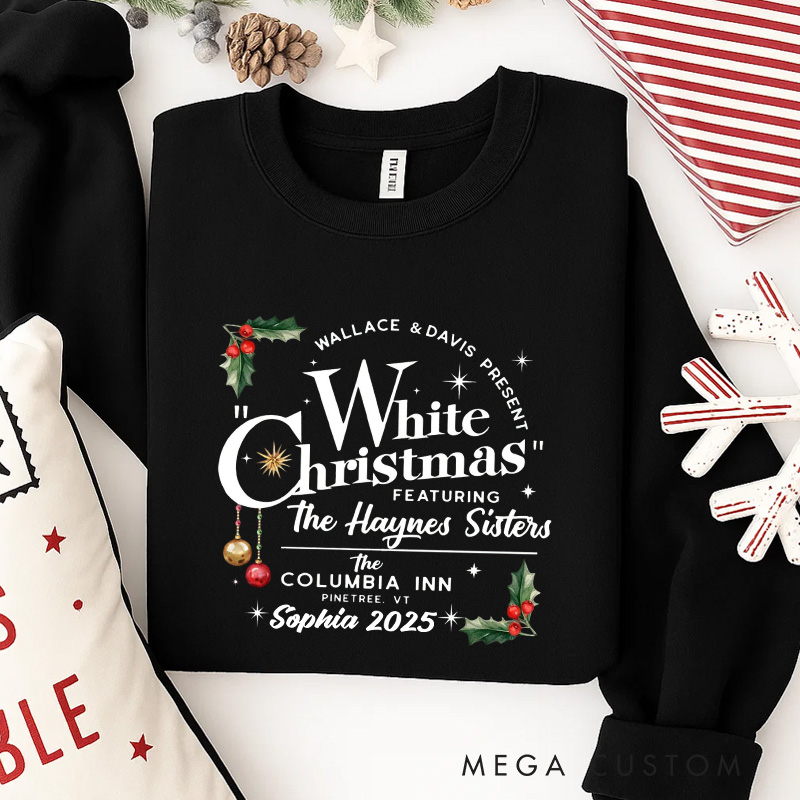 Personalized Snowy Christmas Classic Sweatshirt Christmas Holiday Crewneck Movie Fan Shirt