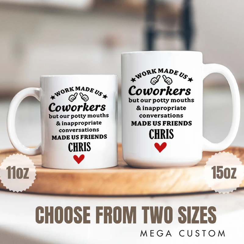 Personalized Office Worker Mug Gift Work Made Us Coworkers Mug Appreciation Gift for Coworkers