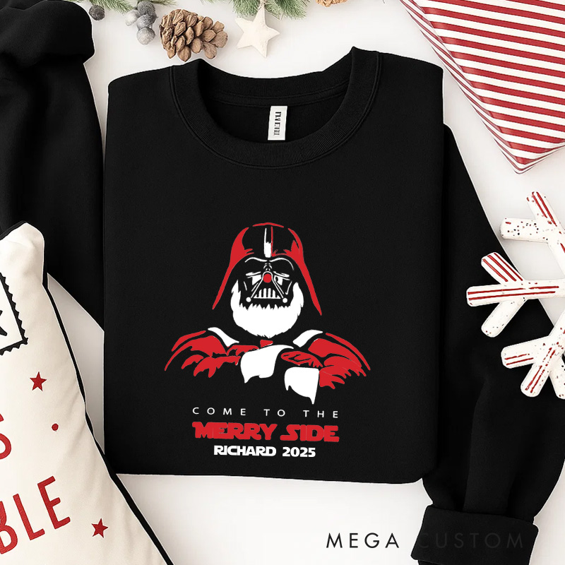 Personalized Merry Side Christmas Classic Sweatshirt Galaxy War Film Crewneck Movie Holiday Shirt