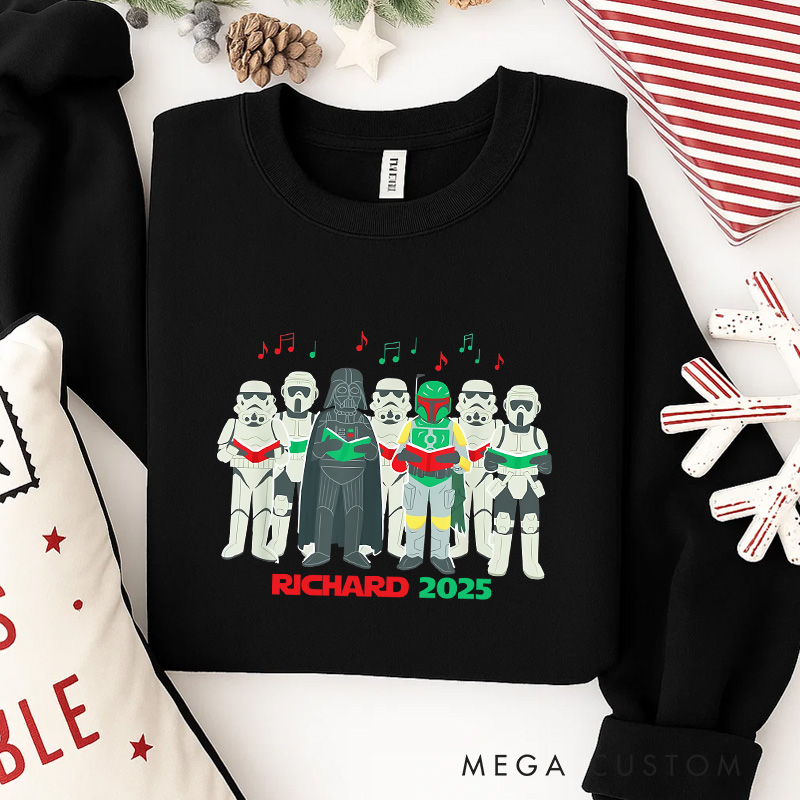 Personalized Star Choir Christmas Classic Sweatshirt Galaxy War Film Crewneck Movie Holiday Shirt