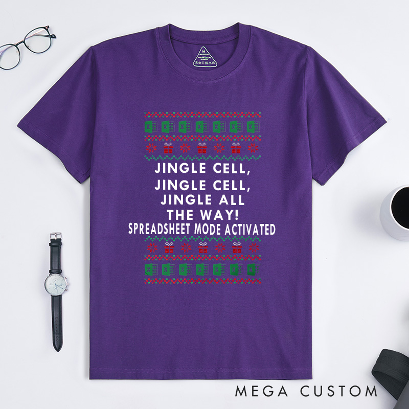 Personalized Jingle Cells Christmas T-Shirt Office Workers Data Enthusiasts Shirt Christmas Gift for Geek Nerd