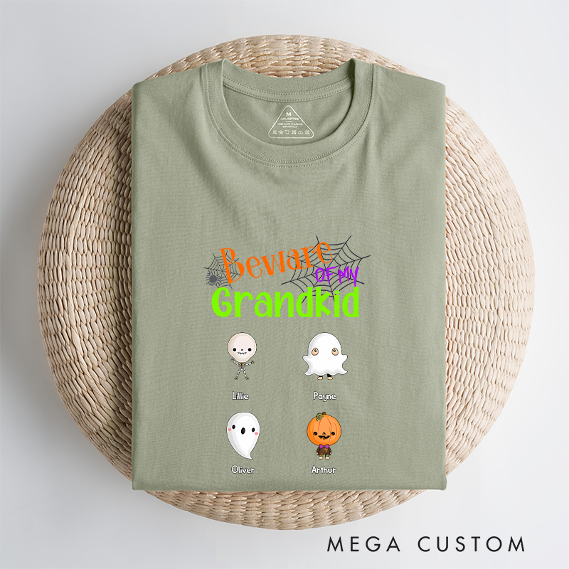 Personalized Beware of My Grandkids Halloween Classic T-Shirt Gift Ideas for Halloween