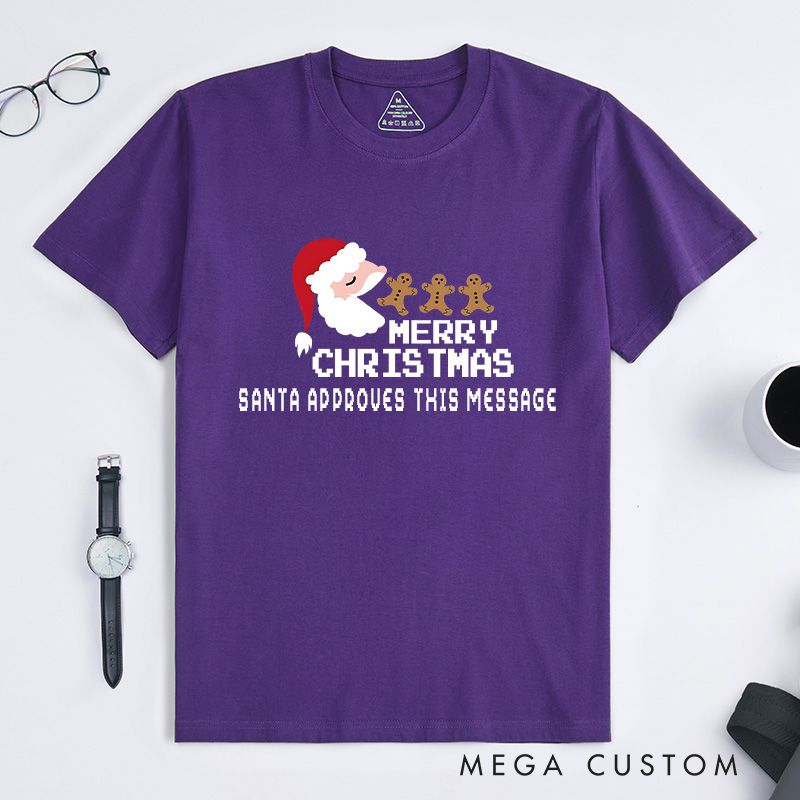 Personalized Merry Christmas with Gingerbread Cheer T-Shirt Christmas Gift for Geek Nerd