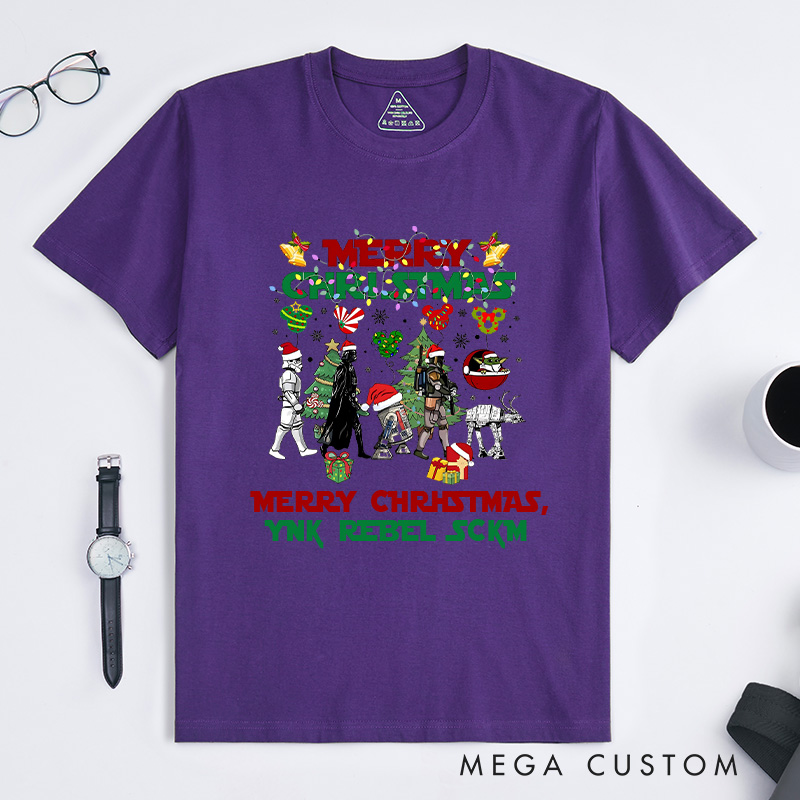 Personalized Galactic Christmas T-Shirt Science Fiction Enthusiasts Christmas Gift for Geek Nerd