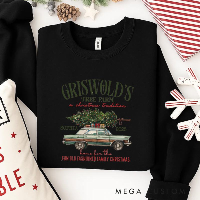 Personalized Traditional Tree Farm Christmas Movies Classic Sweatshirt Christmas Film Crewneck Movie Holiday Shirt