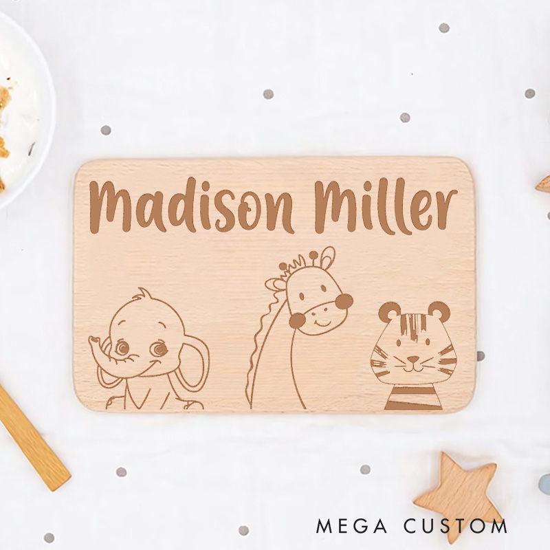 Personalized Tiger and Balloons Breakfast Board Birthday Gifts