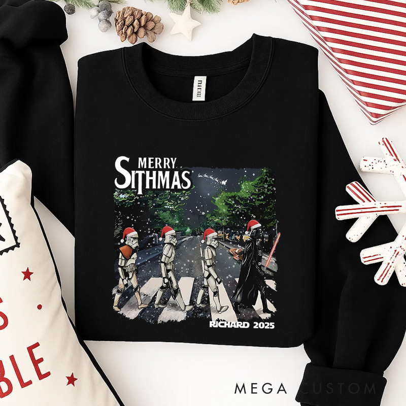 Personalized the Sithmas Christmas Classic Sweatshirt Galaxy War Film Crewneck Movie Holiday Shirt