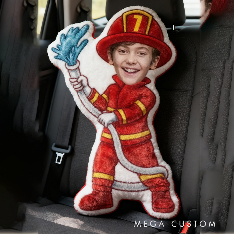 Personalized Go-Kart Racer Pillow with Custom Face Design 3D Print Pillow 