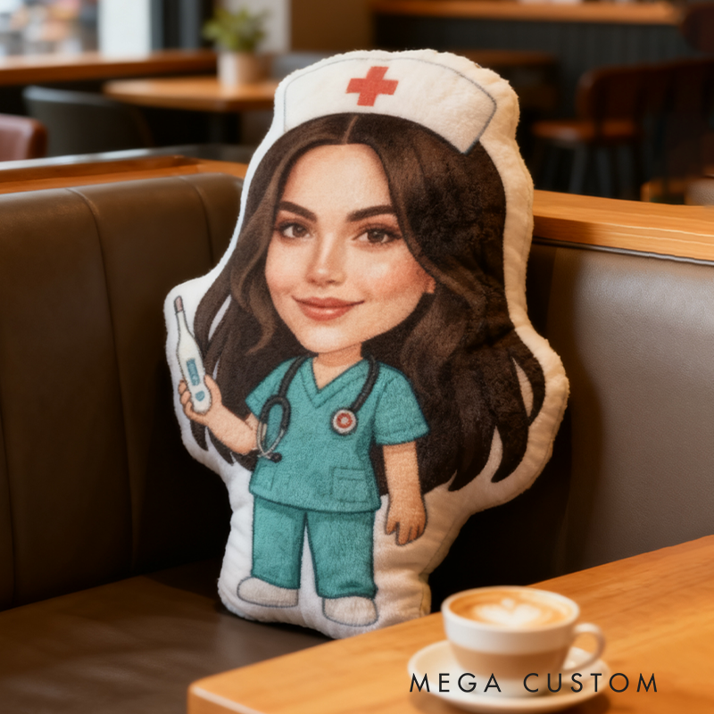 Custom Nurse Pillow with Custom Face Design 3D Print Pillow Custom Nurse Photo Pillow