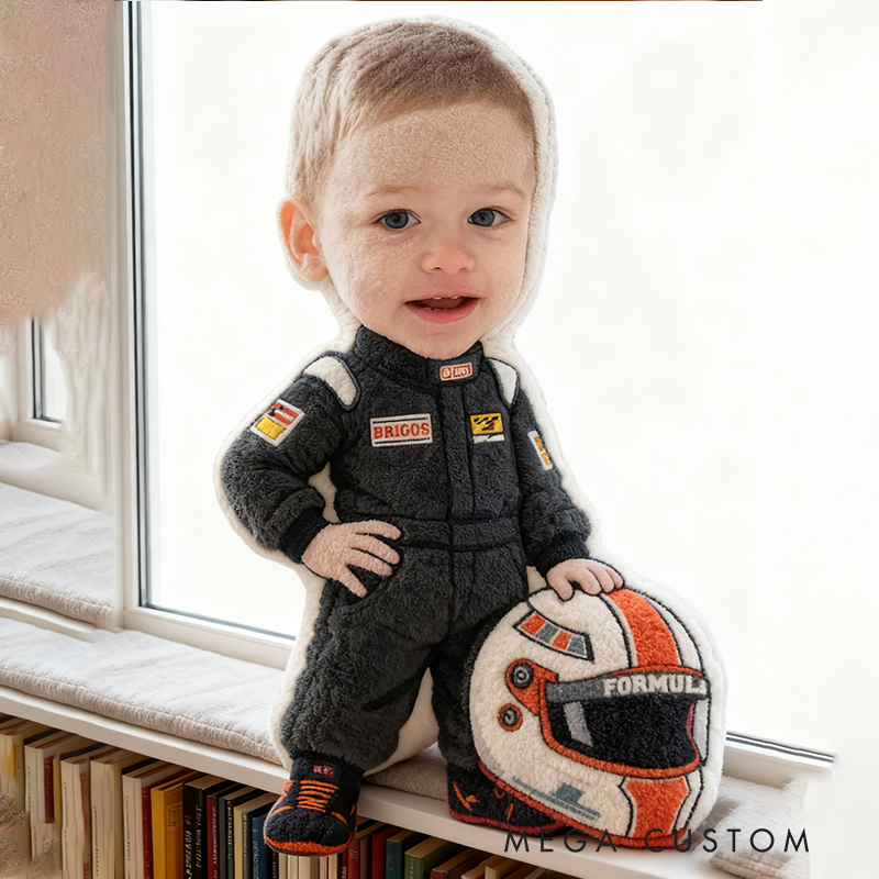 Personalized Formula Racer Pillow with Custom Face Design 3D Print Pillow 