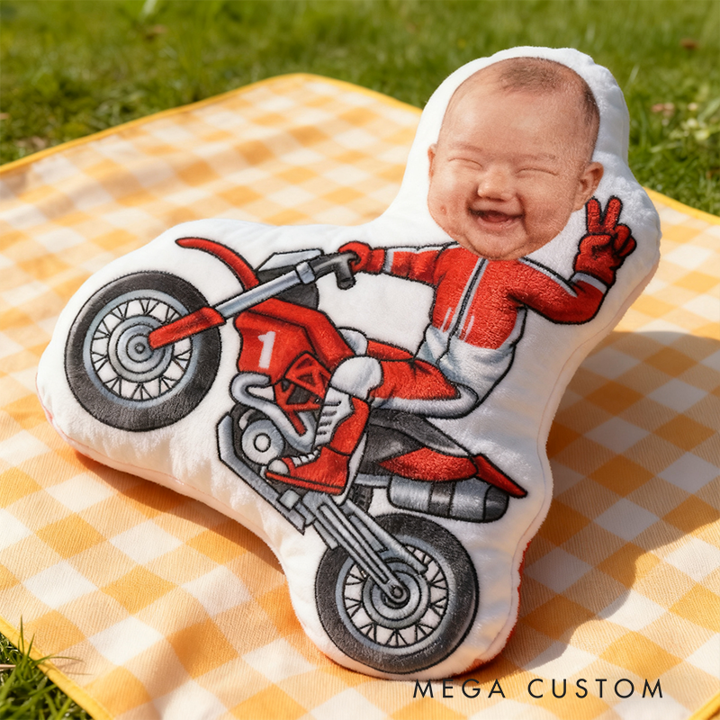 Personalized Formula Racer Pillow with Custom Face Design 3D Print Pillow 