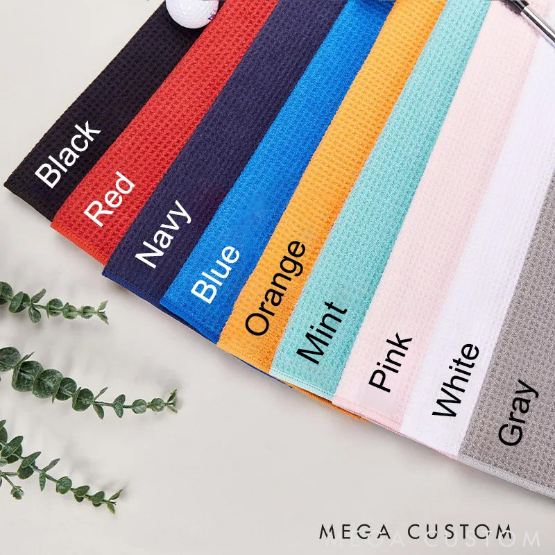 Personalized Head Photo Character Golf Towel with Name and Carabiner Clip for Game Day A Unique Gift for Golf Lovers