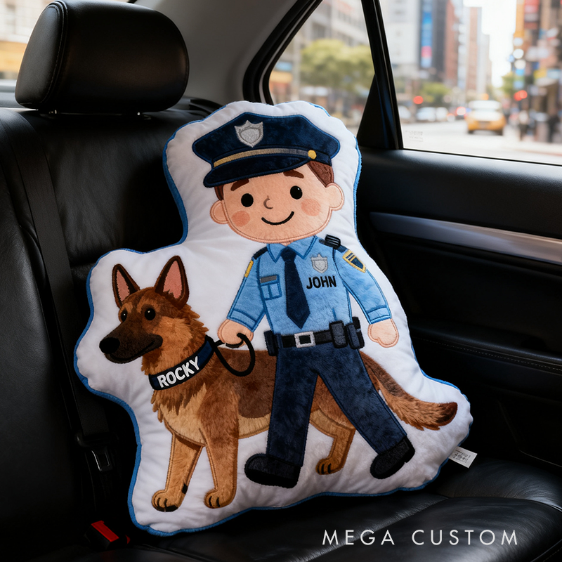 Personalized Police Officer Pillow with K9 Unit Design Custom Name Graphic 3D Print Pillow 