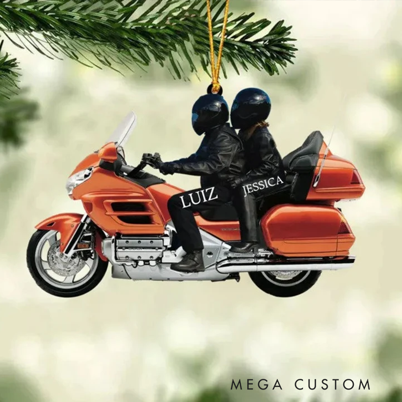  Personalized Motorcycle Couple Christmas Ornament 2025 Custom Name Funny Christmas Gift for Couple