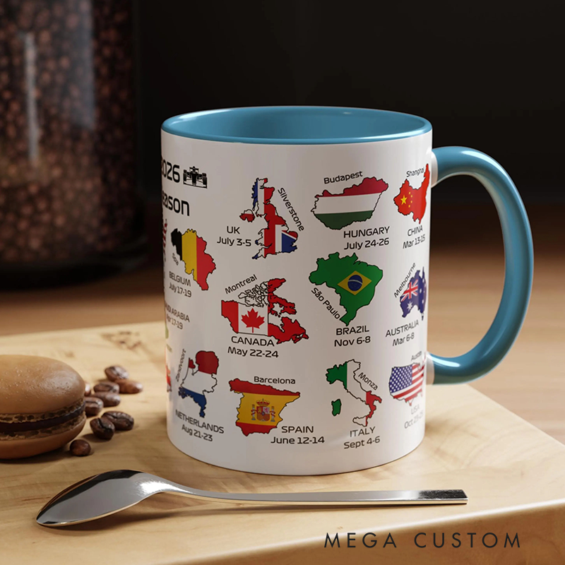 Personalized Formula 2026 Season Calendar Mug Race Car Fan Gift Racing Lover Gift Xmas Gift New Near Gift