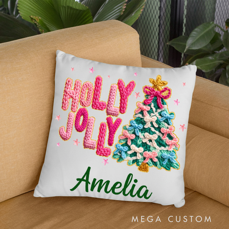 Personalized Christmas Throw Pillows Gift for Knitting Lovers