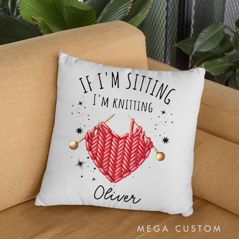 Personalized Knitting Throw Pillows Gift for Knitting Lovers