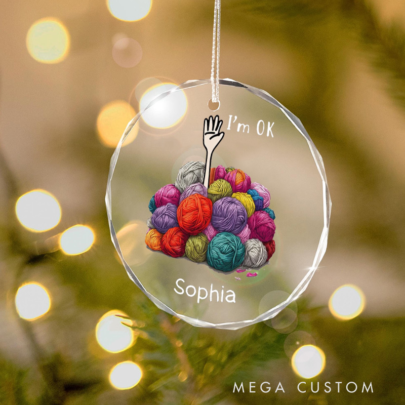 Personalized Funny Knitting Crochet Ornament Christmas Gifts for Friend Unique Crocheting Gift Gifts for Crocheters