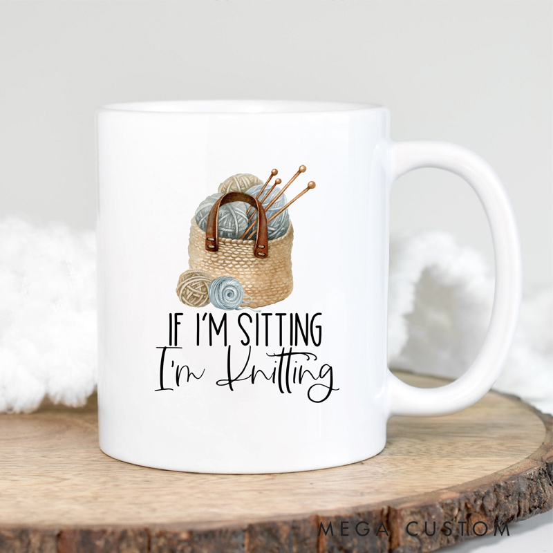 Personalized Knitting Coffee Mug Gifts for Knitting Lovers