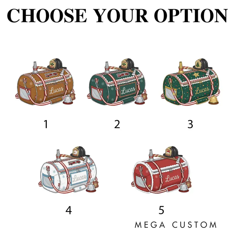 Personalized Firefighter Gear Bag Ornament Custom Acrylic or Wooden Xmas Tree Decor Gift for Fireman or Hero