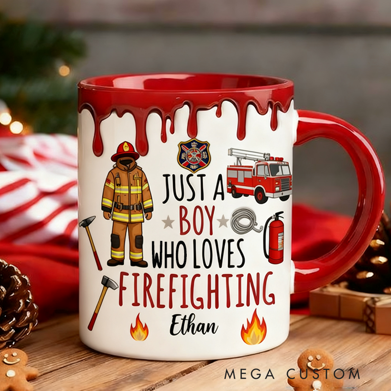 Personalized Firefighter Mugs Custom Firefighting Themed Mug for Boys