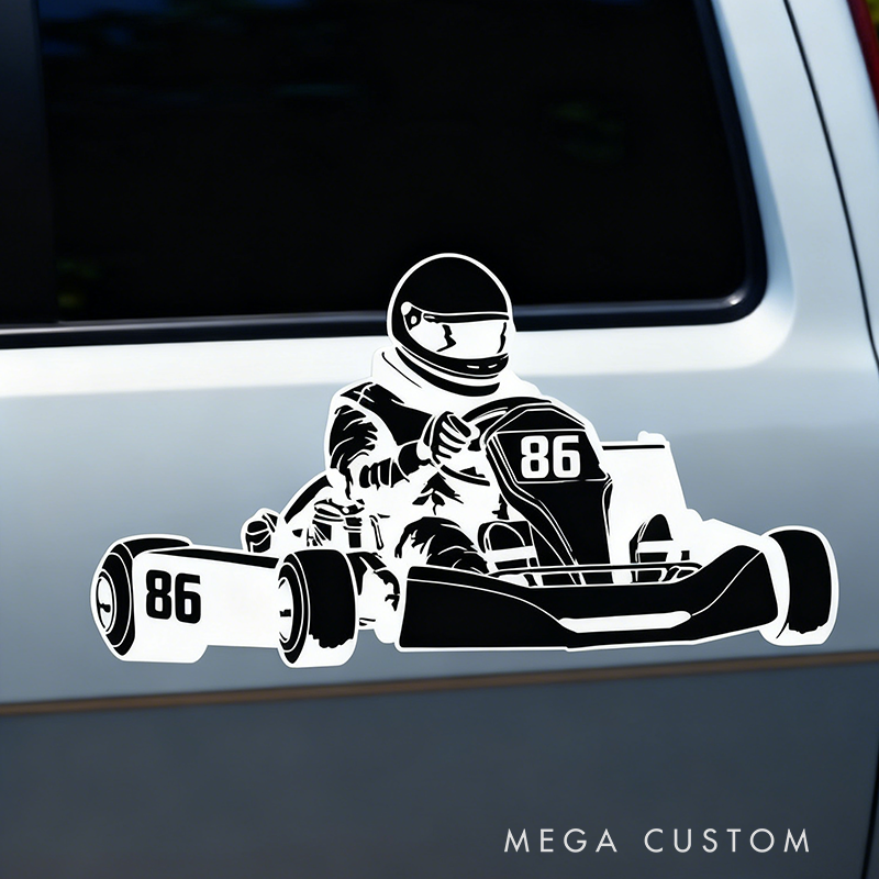 Personalized Racing Decal Sticker Custom Text Racing Car Decal Sticker Go Kart Racing Decal Xmas Gift