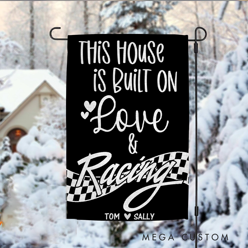 Personalized I Love You to the Moon Garden Design Flag Custom Racing Yard Flag Motorsports Porch Decoration