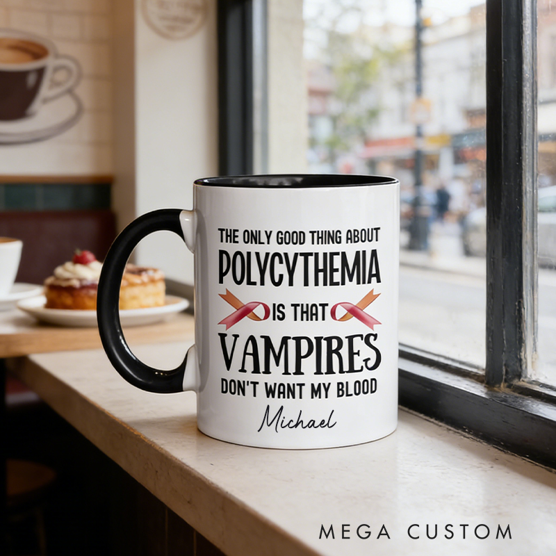 Personalized Polycythemia Vera Mug Funny Polycythemia Blood Cancer Joke Coffee Cup Polycythemia Awareness Warriors Mug