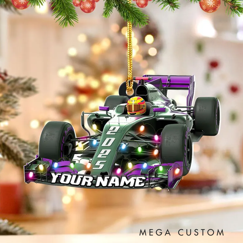 Personalized Race Car Christmas Ornament Race Car Tree Hanging Decor Gift For Race Car Lovers