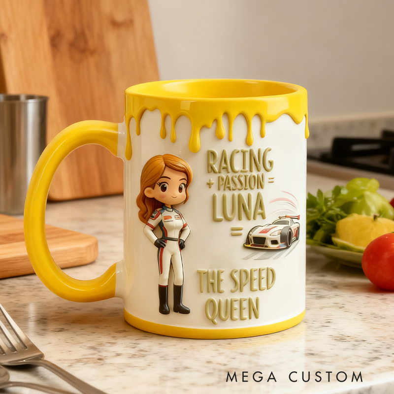 Personalized Speed Queen Mug Custom Racing Speed Lover Mug Xmas Gift 