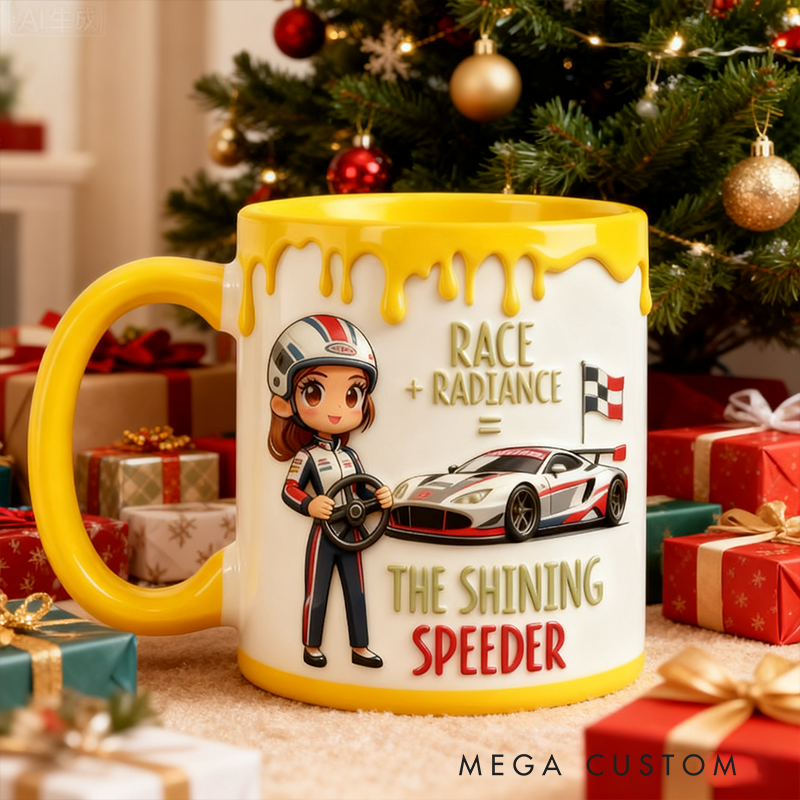 Personalized Shining Speeder Racing Mug Custom Racing Speed Lover Mug Xmas Gift 
