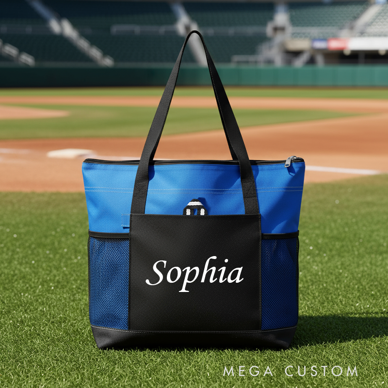 Personalized Sports Tote Bag Custom Tote Bag with Name Shoulder Bag with Mesh Pockets Travel Tote Bag Gym Accessories Outdoor Essentials