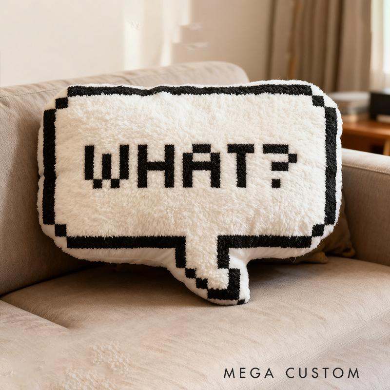 Personalized Pixel Speech Bubble Plush Pillow Custom Name Graphic 3D Print Pillow Gift for Officer