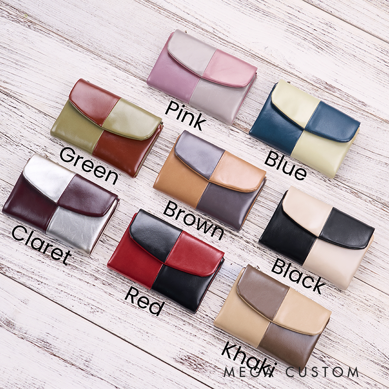 Personalized Womens Leather Wallet Custom Women's Wallet with Name Women's Purse with Engraving Birthday Gift for Mom Gift for Her