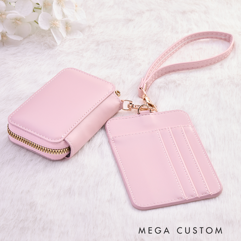 Personalized Leather Wallet for Girl Birth Flower Wallet for Her Zipper Wallet Card Holder Wallet Purse Wallet Cute wallet Women's Purse Unique Gift for Her Birthday Gifts