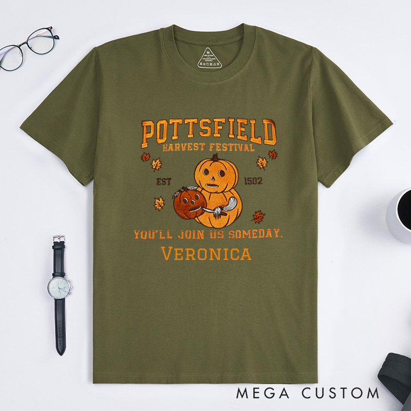 Personalized Pottsfield Harvest Festival Classic T-Shirts Pumpkin Carver Shirt You'll Join Us Someday Shirt Gardening Shirt Halloween Shirt