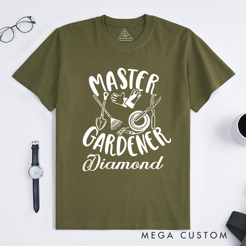 Personalized Master Gardener Classic T-Shirts Custom Plant Lover Shirt with Name Gardener T Shirt Gardening Shirt Gardener Gift