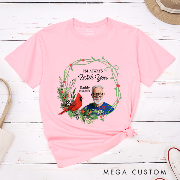 Personalized Memorial Photo Shirt Custom Remembrance T-Shirt in Loving Memory Tee Funeral Shirt with Picture