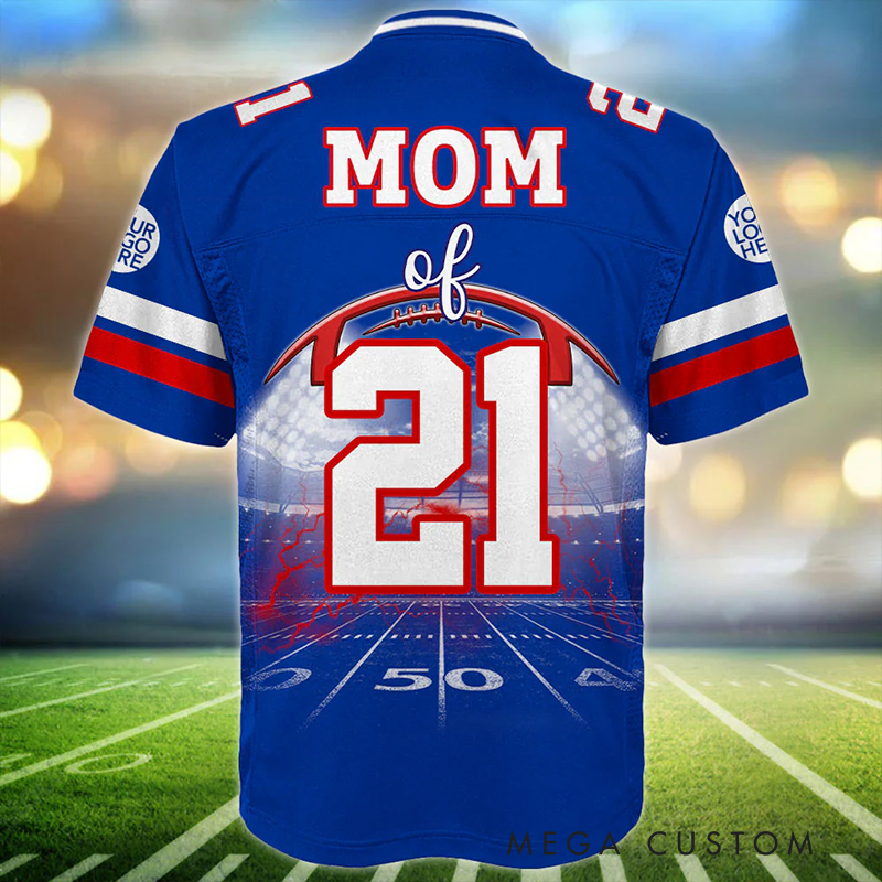 Personalized American Football Gameday Jersey with Custom Photo, Name, and Number Design