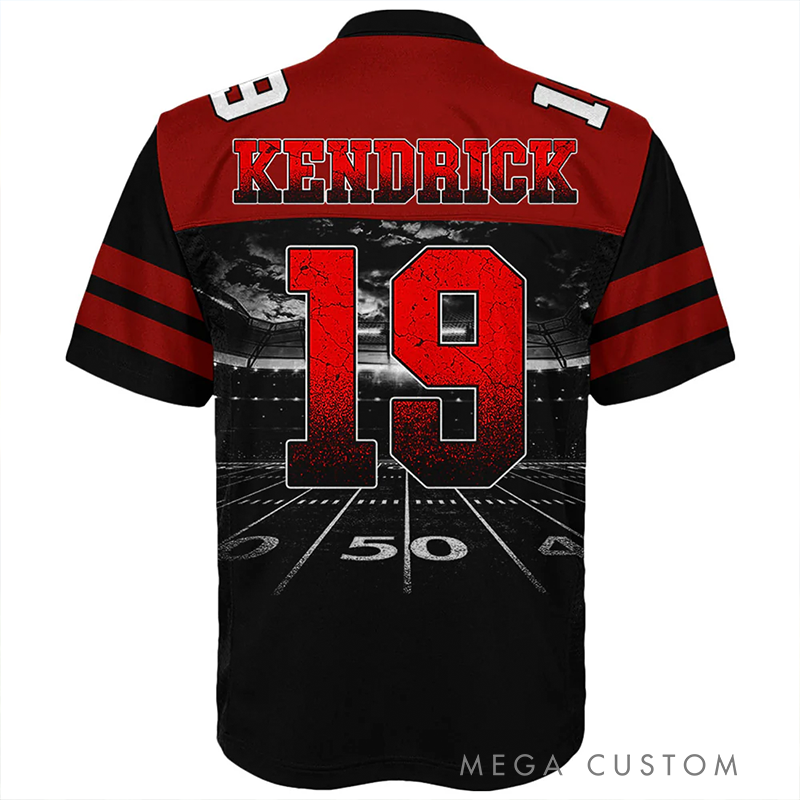 Personalized American Football Jersey Custom Design with Photo, Name, Number, and Team Style