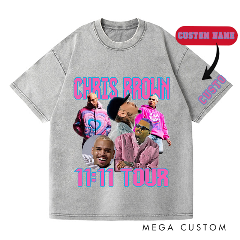 Personalized Hip Hop Music Tour Washed T-Shirts Concert Shirt Gift for Fans Country Music Music Lover