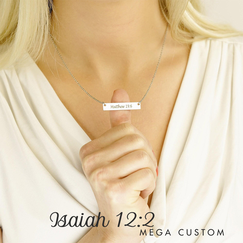 Personalized Bible Verse Necklace Bible Quote Dainty Jewelry Christian Jewelry Gift for Mom Birthday Gift for Woman